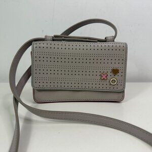 FOSSIL Women's Mila Mini Mineral Gray Crossbody Leather Bag